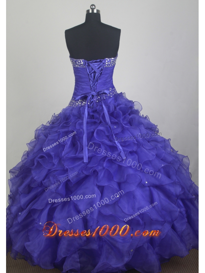 Gorgeous Ball Gown Sweetheart Neck Floor-length Blue Quinceanera Dress