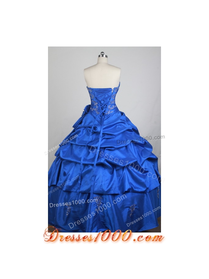 Gorgeous Ball Gown Sweetheart Neck Sweetheart Neck Floor-length Blue Quinceanera Dress
