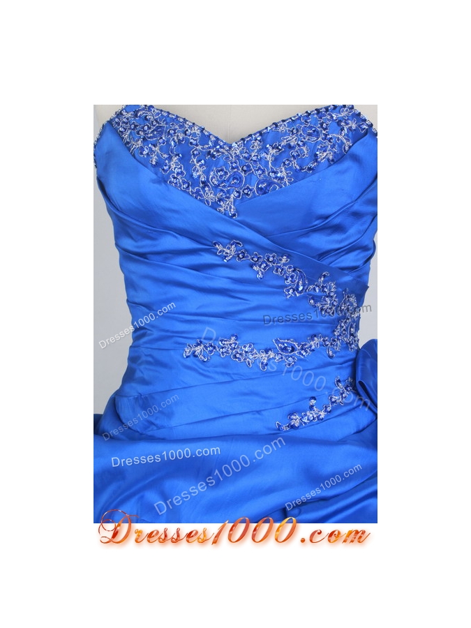 Gorgeous Ball Gown Sweetheart Neck Sweetheart Neck Floor-length Blue Quinceanera Dress