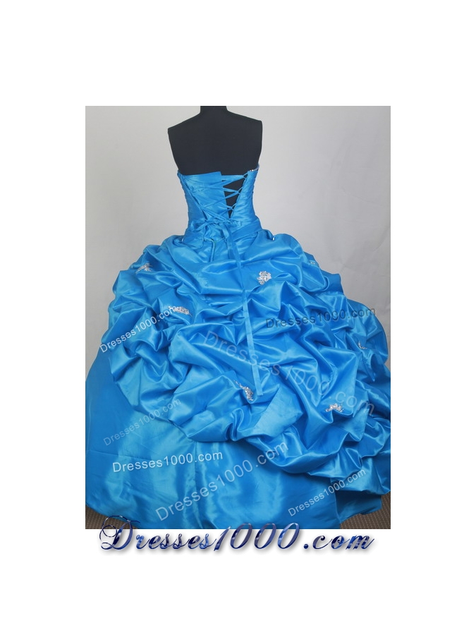 2013 Exquisite Ball Gown Strapless Floor-length Baby Blue Quinceanera Dress