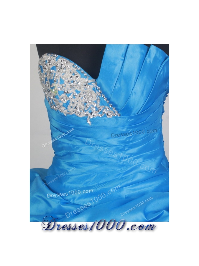 2013 Exquisite Ball Gown Strapless Floor-length Baby Blue Quinceanera Dress
