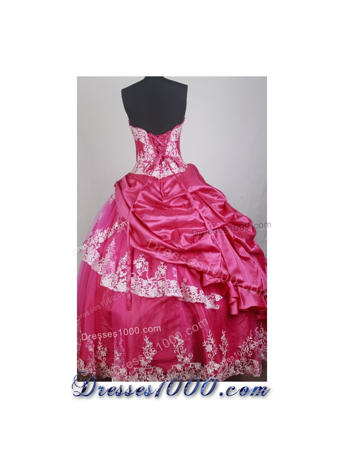 Elegant Ball Gown Strapless Floor-length Red Quinceanera Dress