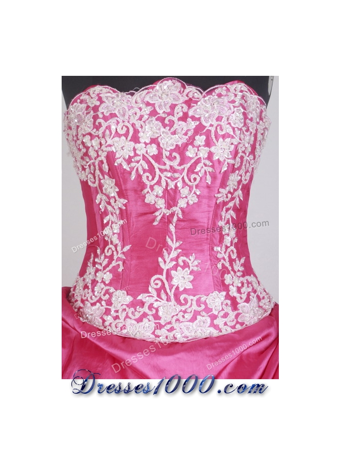 Elegant Ball Gown Strapless Floor-length Red Quinceanera Dress