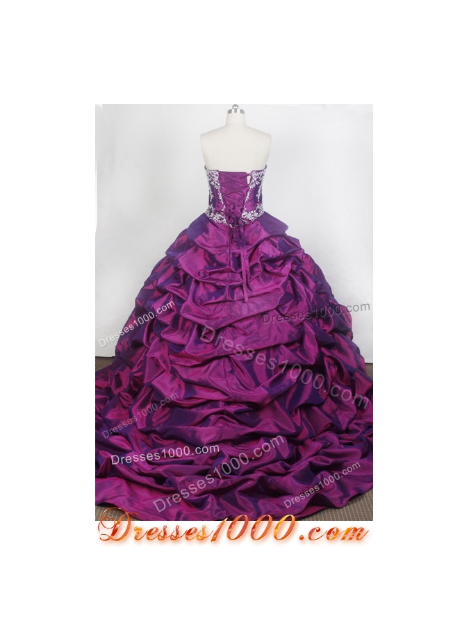 Elegant Ball Gown Sweetheart Neck Floor-length Purple Quinceanera Dress