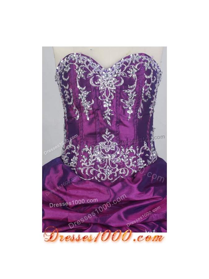 Elegant Ball Gown Sweetheart Neck Floor-length Purple Quinceanera Dress