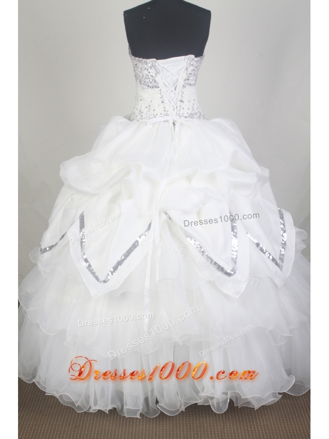 Elegant Ball Gown Sweetheart Neck Floor-length White Quinceanera Dress