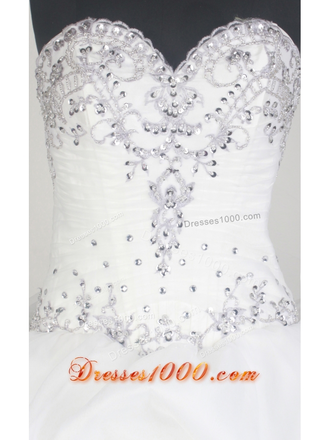 Elegant Ball Gown Sweetheart Neck Floor-length White Quinceanera Dress