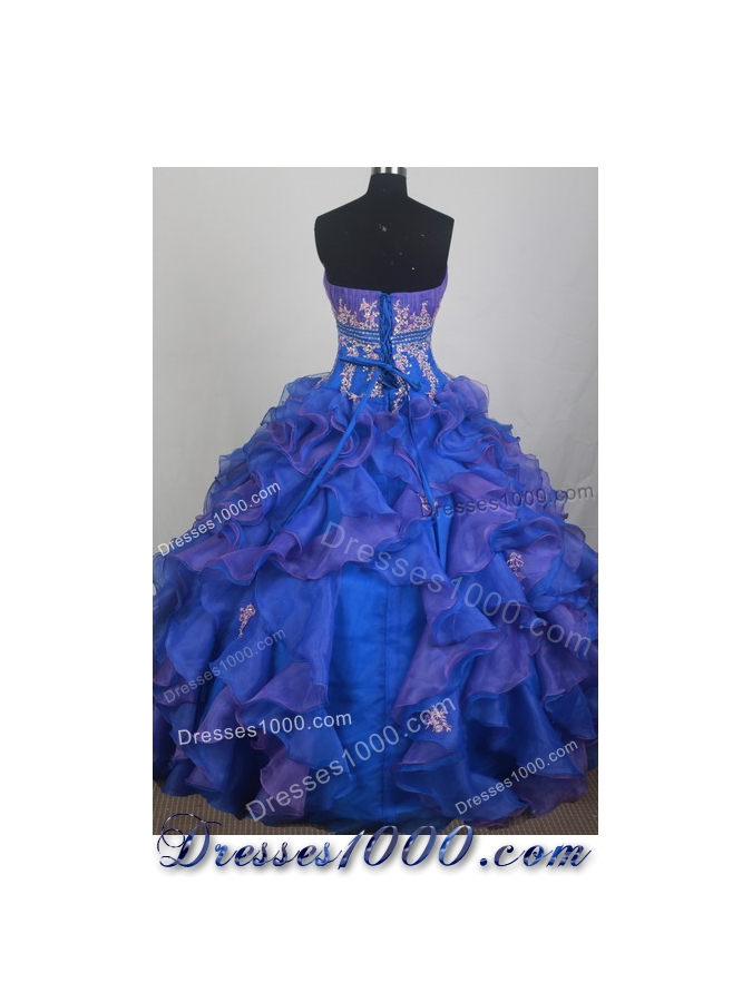 Exclusive Ball Gown Strapless Floor-length Blue Quinceanera Dress