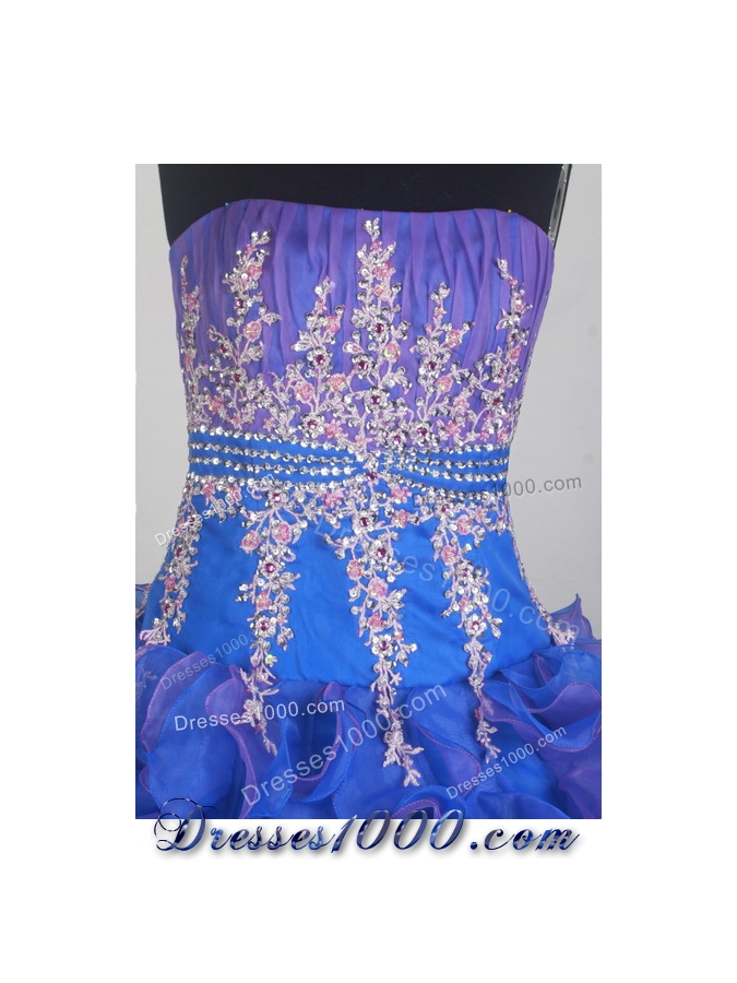 Exclusive Ball Gown Strapless Floor-length Blue Quinceanera Dress
