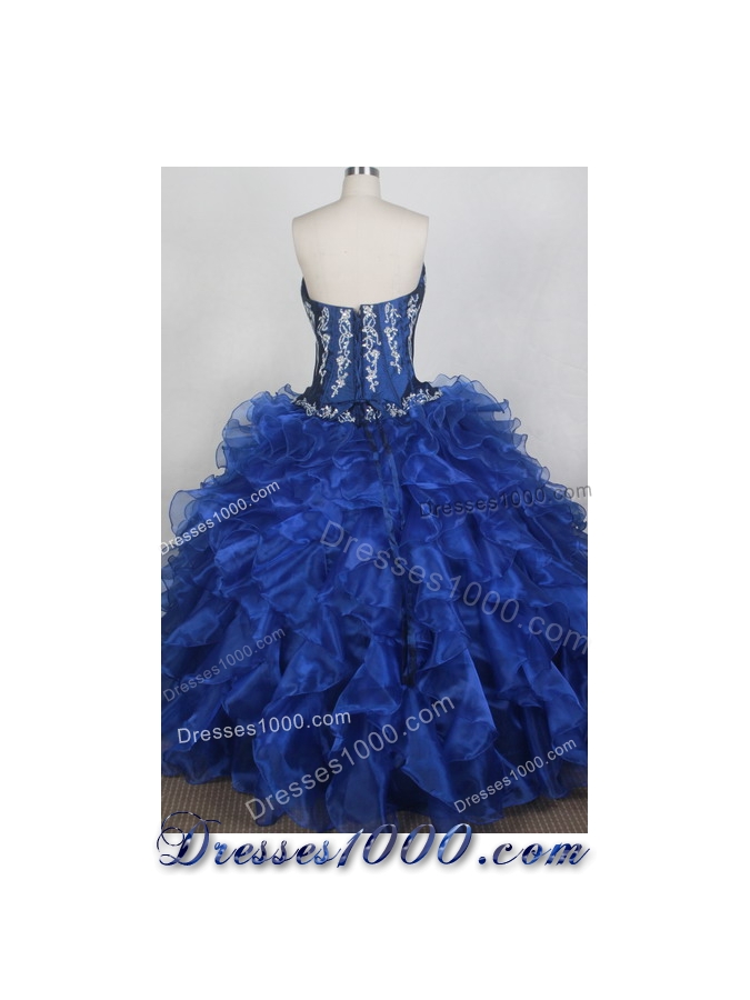 Classical Ball Gown Sweetheart Neck Floor-length Blue Quinceanera Dress