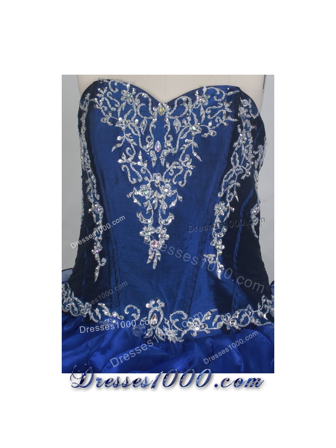 Classical Ball Gown Sweetheart Neck Floor-length Blue Quinceanera Dress