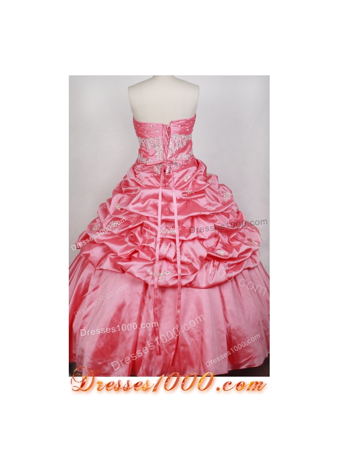 Luxurious Ball Gown Strapless Floor-length Watermelon Quinceanera Dress