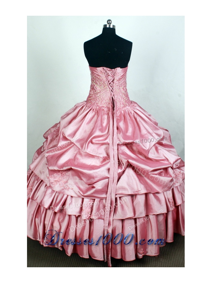 Elegant Ball Gown Strapless Floor-length Light Pink Quincenera Dresses