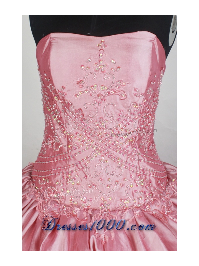 Elegant Ball Gown Strapless Floor-length Light Pink Quincenera Dresses