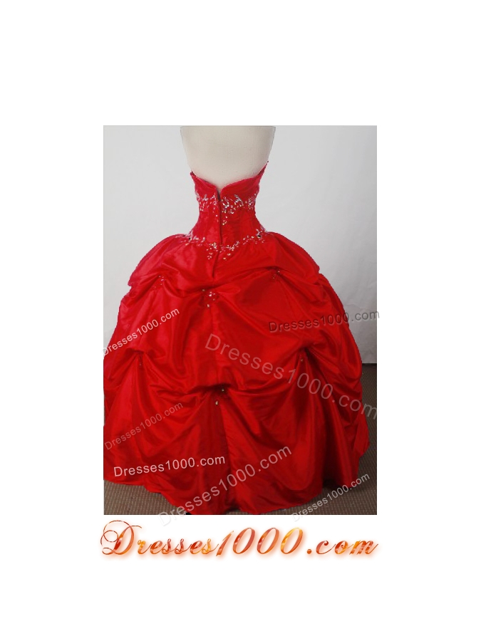 Beautiful Ball Gown Halter Floor-length Red Quincenera Dresses