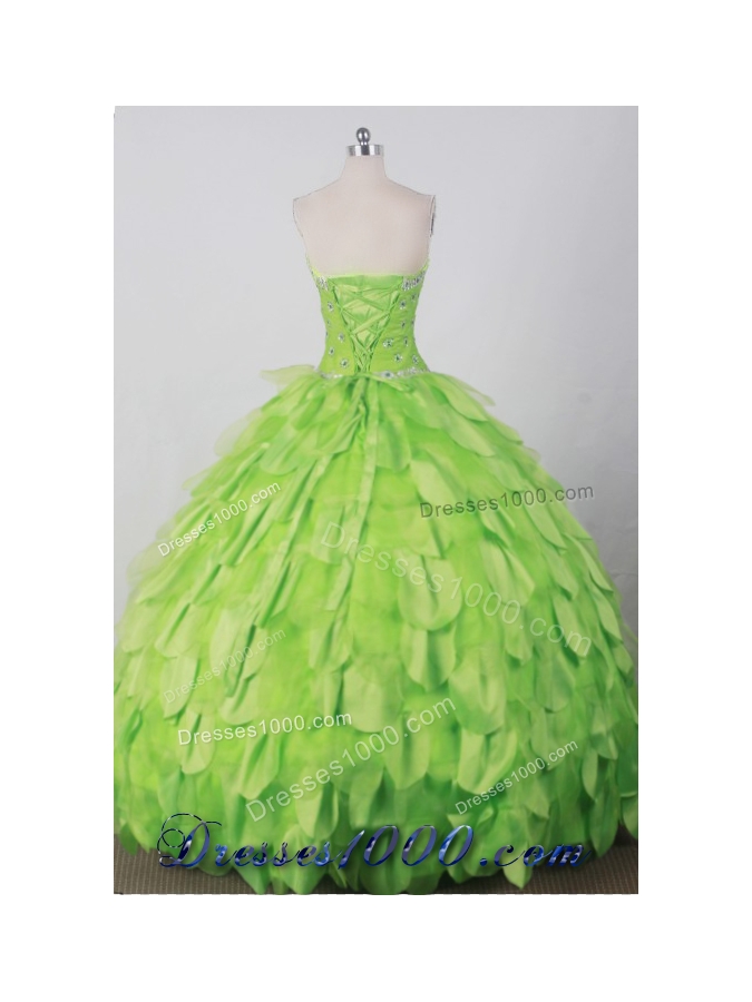 Beautiful Ball Gown Strapless Floor-length Green Quincenera Dresses