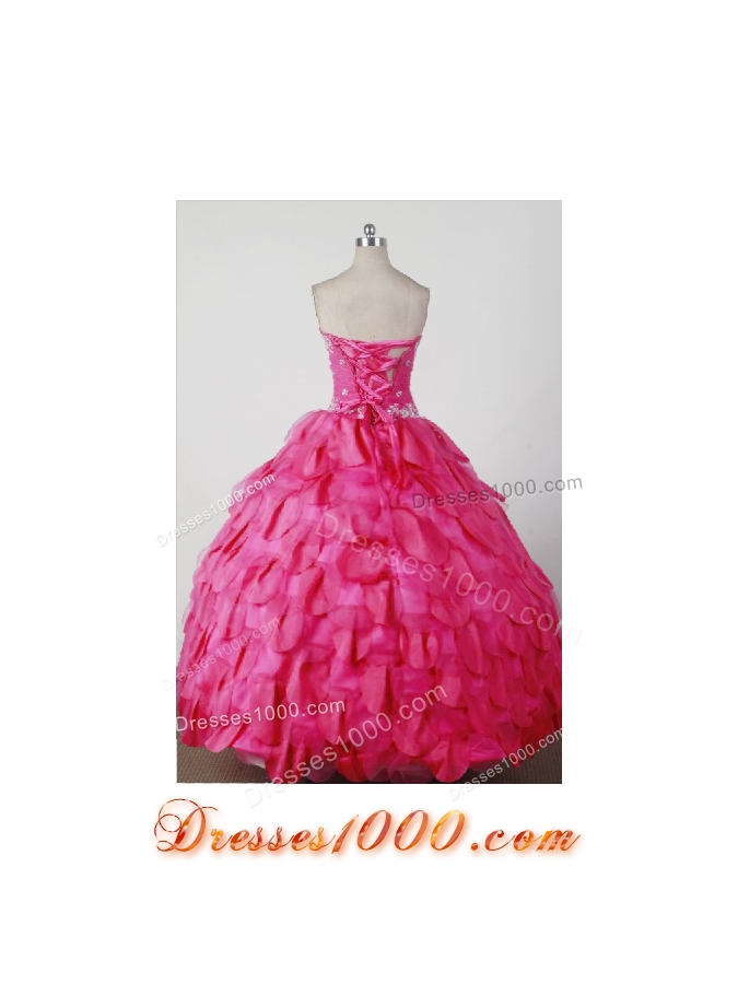 Beautiful Ball Gown Strapless Floor-length Hot Pink Quincenera Dresses