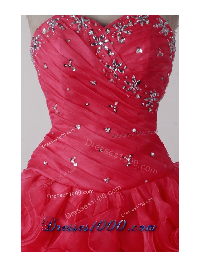Brand New Ball Gown Sweetheart Floor-length Red Quincenera Dresses