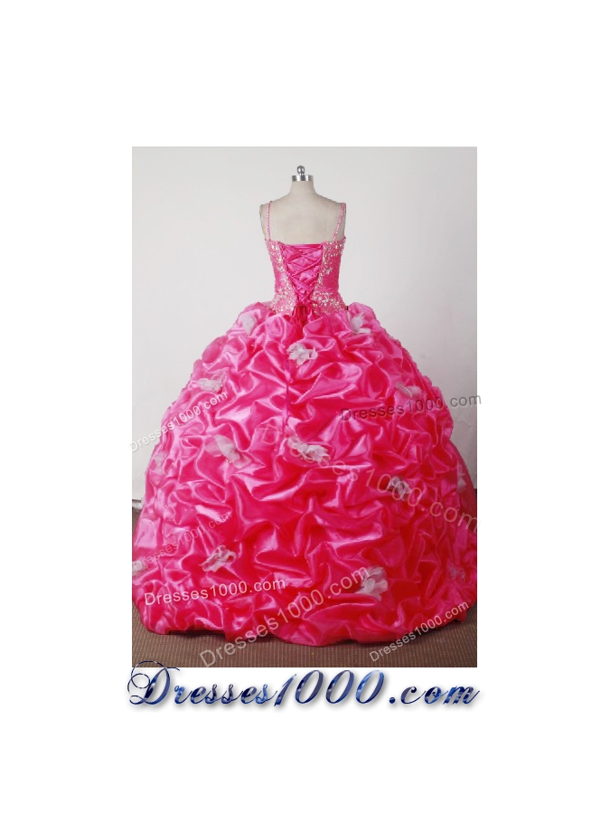 Elegant Ball Gown Straps Floor-length Hot Pink Quincenera Dresses