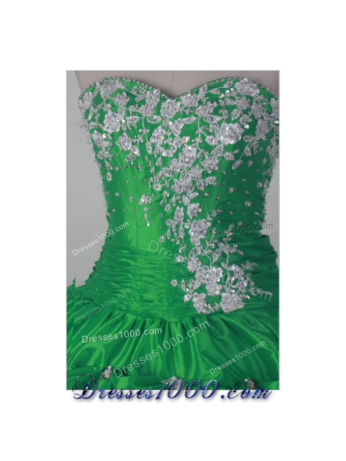 Lovely Ball Gown Sweetheart Floor-length Green Quincenera Dresses
