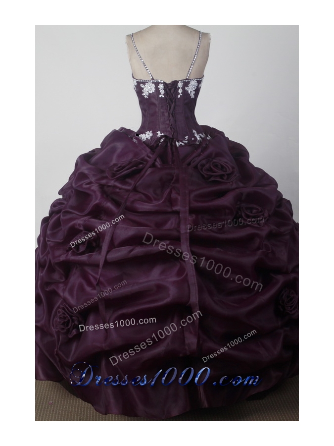 Modest Ball Gown Straps Floor-length Brown Quincenera Dresses