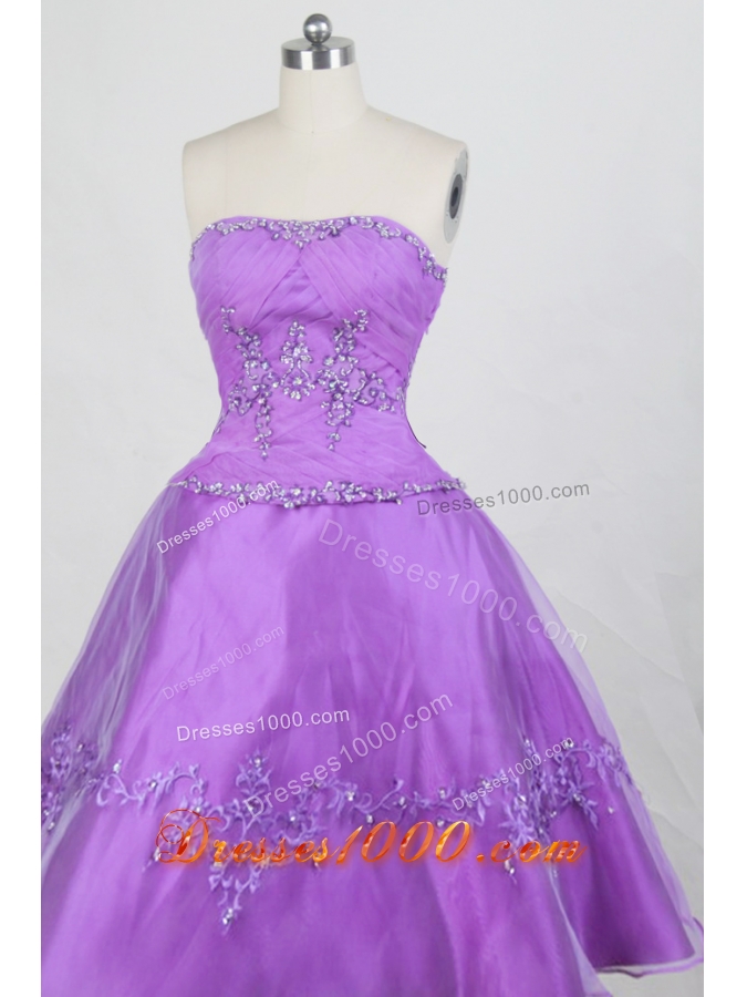 Romantic Ball Gown Strapless Floor-length Quinceanera Dress