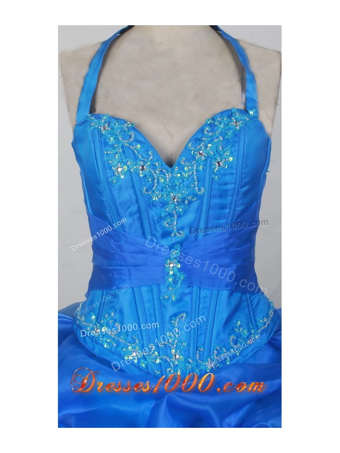 2012 Exquisite Ball Gown Halter Top Floor-Length Quinceanera Dress