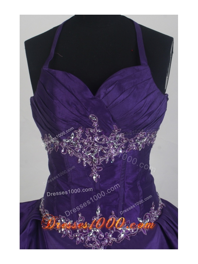 2012 New Ball Gown Halter Top Floor-Length Quinceanera Dress