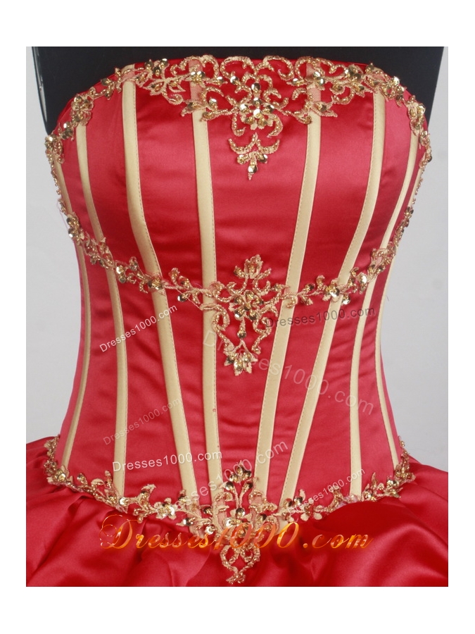 2012 Popular Ball Gown Strapless Floor-Length Quinceanera Dress