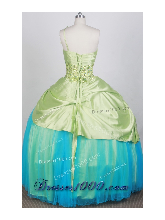 2012 Pretty Ball Gown One Shoulder Neck Floor-Length Quinceanera Dresses