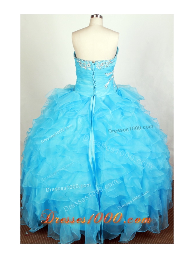 Beautiful Ball Gown Sweetheart Floor-length Aqua Quinceanera Dress