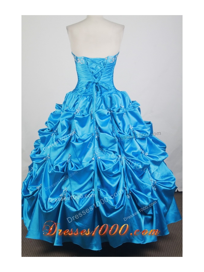 Classical Ball Gown Strapless Floor-length Baby Blue Quinceanera Dress