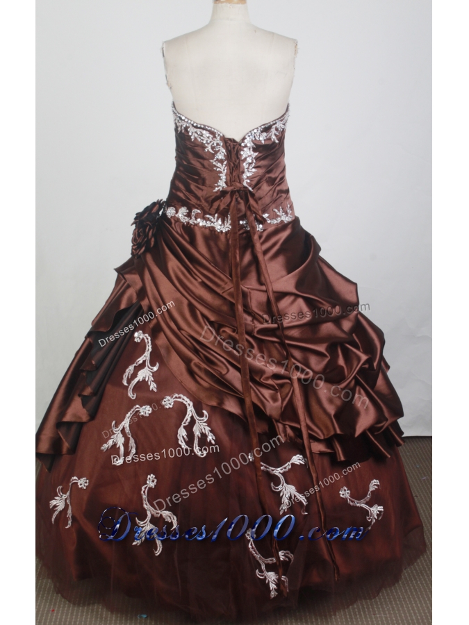 Discount Ball Gown Strapless Floor-length Burgundy Quinceanera Dress