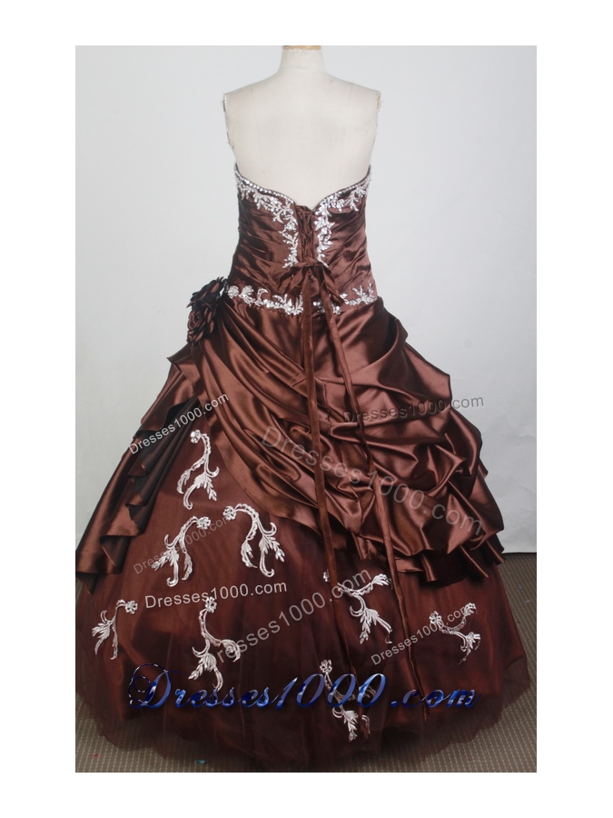 Discount Ball Gown Strapless Floor-length Burgundy Quinceanera Dress