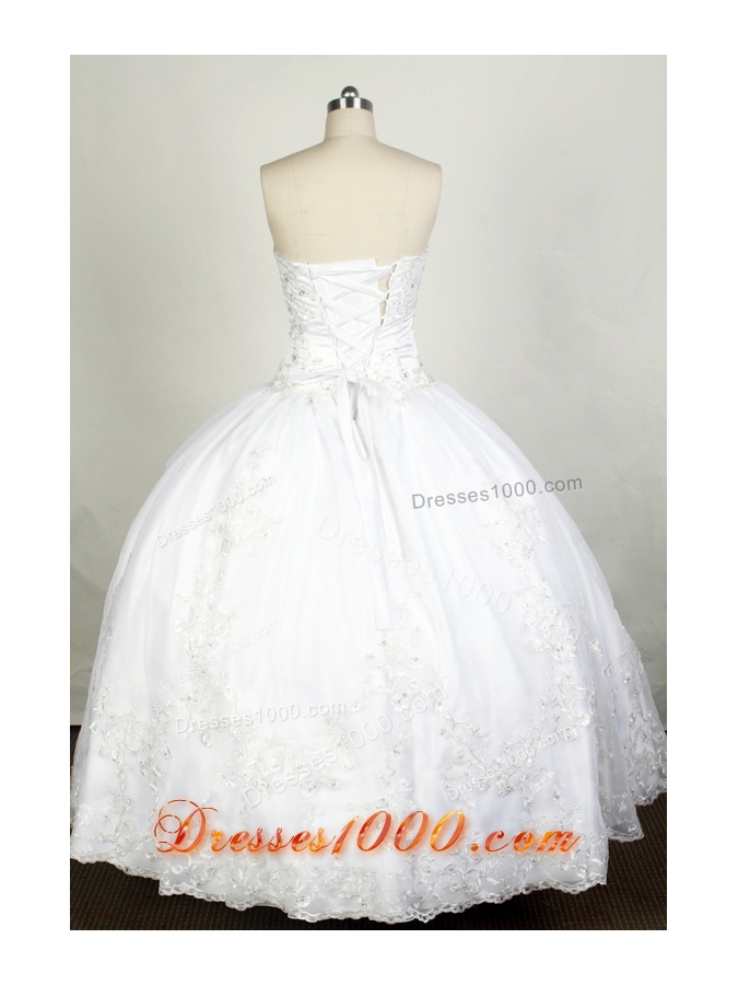 Elegant Ball Gown Strapless Floor-length White Quinceanera Dress