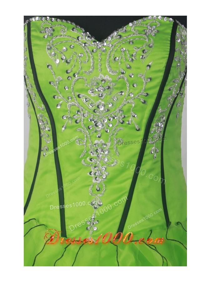Fashionable A-line Strapless Floor-length Green Quinceanera Dress