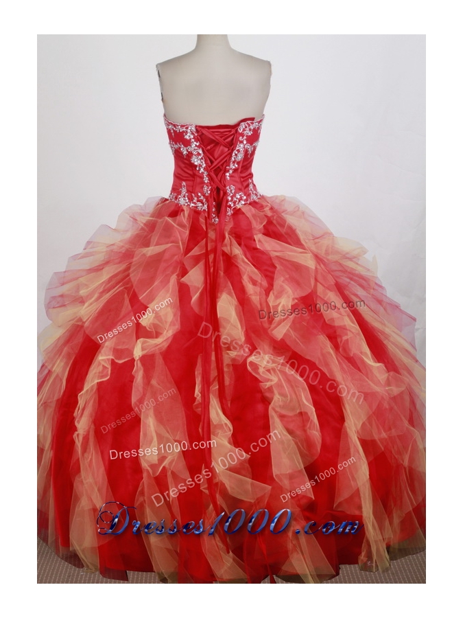 Modest Ball Gown Strapless Floor-length Quinceanera Dress