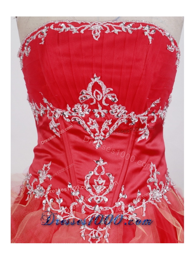 Modest Ball Gown Strapless Floor-length Quinceanera Dress