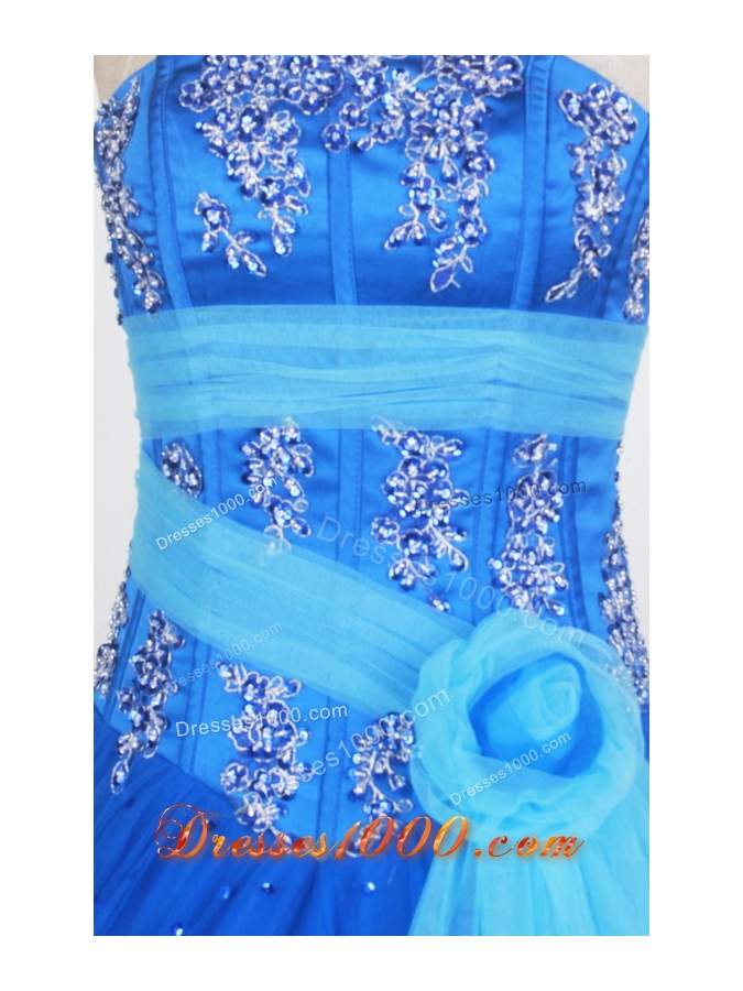 Popular Ball Gown Strapless Floor-length Blue Quinceanera Dress