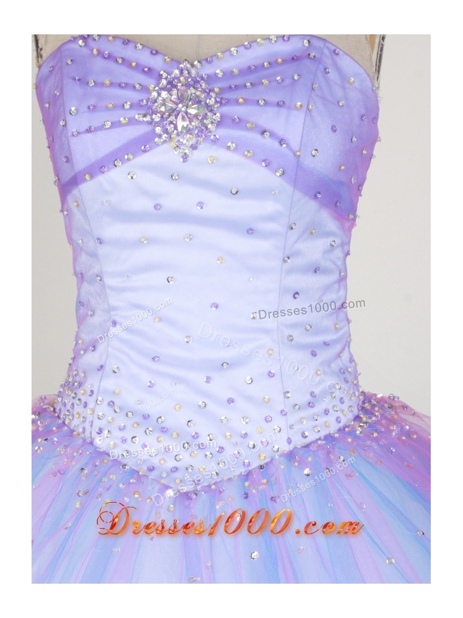 Popular Ball Gown Strapless Floor-length Lilac Quinceanera Dress