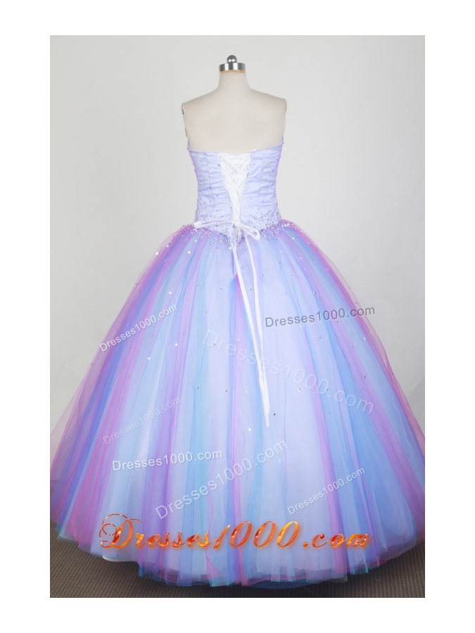 Popular Ball Gown Strapless Floor-length Lilac Quinceanera Dress