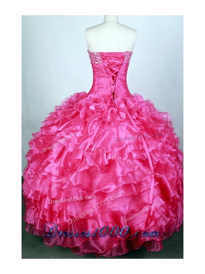 Popular Ball Gown Sweetheart Floor-length Hot Pink Quinceanera Dress