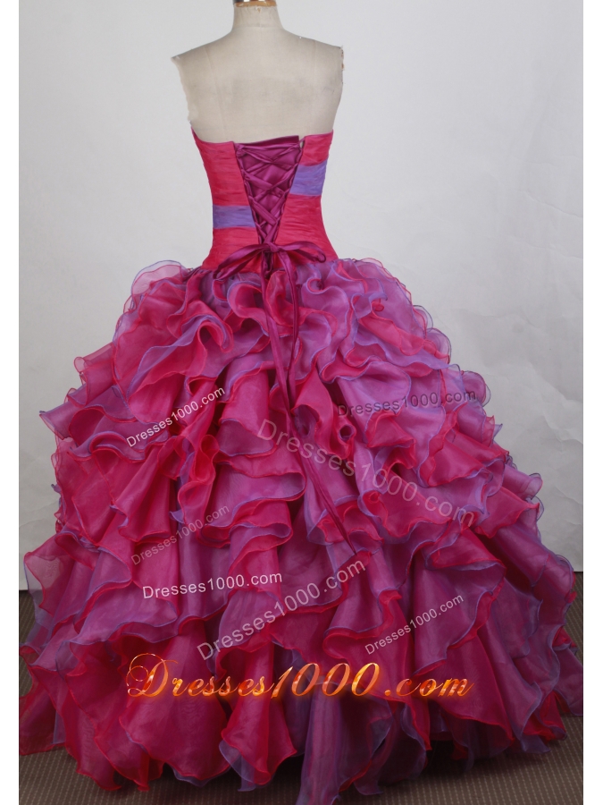 Romantic Ball gown Strapless Floor-length Quinceanera Dresses