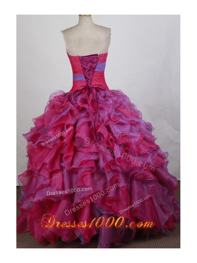 Romantic Ball gown Strapless Floor-length Quinceanera Dresses