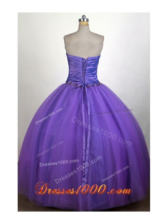 Simple A-line Strapless Floor-length Quinceanera Dress