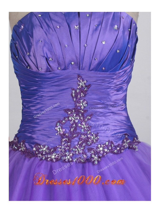 Simple A-line Strapless Floor-length Quinceanera Dress