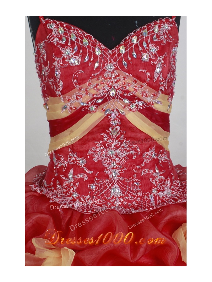 Beautiful Ball Gown Straps Floor-length Red Quinceanera Dress