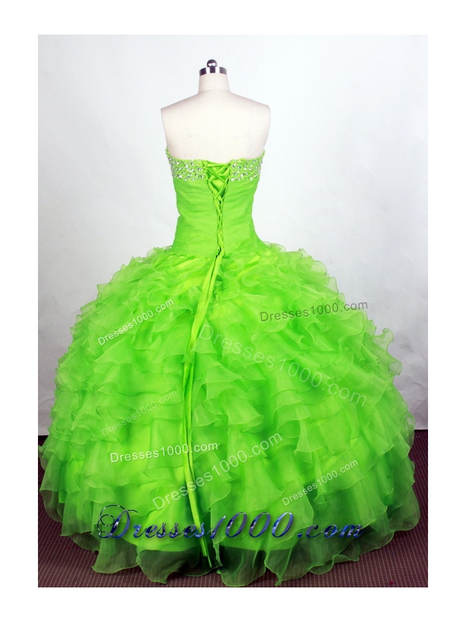 Beautiful Ball Gown Sweetheart Floor-length Spring Green Quinceanera Dress