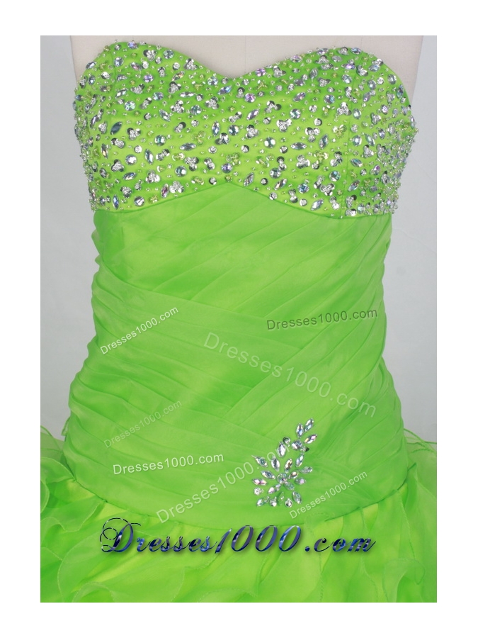 Beautiful Ball Gown Sweetheart Floor-length Spring Green Quinceanera Dress