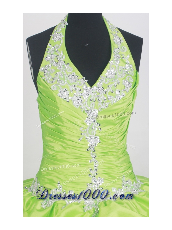 Perfect Ball Gown Halter Top Floor-length Quinceanera Dress